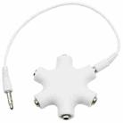 6 Ports Audio Splitter Headphone Connector with 3.5mm Audio Cable, Compatible with Phones, Tablets, Headphones, MP3 Player, Car/Home Stereo & More(White) - 1