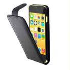 Vertical Flip Leather Case for iPhone 5C(Black) - 1