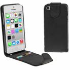 Vertical Flip Leather Case with Credit Card Slot for iPhone 5C(Black) - 1