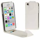 Vertical Flip Leather Case with Credit Card Slot for iPhone 5C(White) - 1