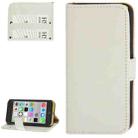Crazy Horse Texture Leather Case with Credit Card Slot & Holder for iPhone 5C(White) - 1