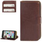 Crazy Horse Texture Leather Case with Credit Card Slot & Holder for iPhone 5C(Brown) - 1