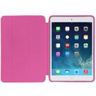 3-folding Naturally Treated Leather Smart Case with Sleep / Wake-up Function & Holder for iPad Air(Magenta) - 3