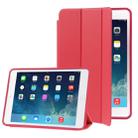 3-folding Naturally Treated Leather Smart Case with Sleep / Wake-up Function & Holder for iPad Air(Red) - 1