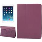 Litchi Texture Flip Leather Case with Holder & Sleep / Wake-up Function for iPad Air(Purple) - 1