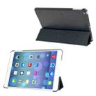 3-folding Leather Cover Frosted Plastic Case with Holder & Sleep / Wake-up Function for iPad Air (Black) - 1