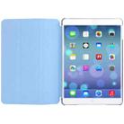 3-folding Leather Cover Frosted Plastic Case with Holder & Sleep / Wake-up Function for iPad Air (Blue) - 3