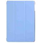 3-folding Leather Cover Frosted Plastic Case with Holder & Sleep / Wake-up Function for iPad Air (Blue) - 5