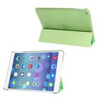 3-folding Leather Cover Frosted Plastic Case with Holder & Sleep / Wake-up Function for iPad Air (Green) - 1