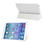 3-folding Leather Cover Frosted Plastic Case with Holder & Sleep / Wake-up Function for iPad Air (White) - 1