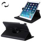For iPad 9.7 (2018) & iPad 9.7 (2017) & Air 2 & Air 360 Degree Rotation Litchi Texture Leather Case with 2 Gears Holder(Black) - 1