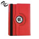 For iPad 9.7 (2018) & iPad 9.7 (2017) & Air 2 & Air 360 Degree Rotation Litchi Texture Leather Case with 2 Gears Holder(Red) - 1