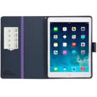 GOOSPERY FANCY DIARY for iPad Air Cross Texture Leather Case with Card Slot & Holder & Wallet(Purple) - 3