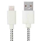 1m Nylon Netting Style USB 8 Pin Data Transfer Charging Cable for iPhone, iPad(White) - 1