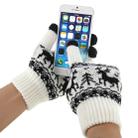 Woven Double Deer Pattern Three Finger Touch Screen Touch Gloves, For iPhone, Galaxy, Huawei, Xiaomi, HTC, Sony, LG and other Touch Screen Devices(White) - 1