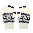 Woven Double Deer Pattern Three Finger Touch Screen Touch Gloves, For iPhone, Galaxy, Huawei, Xiaomi, HTC, Sony, LG and other Touch Screen Devices(White) - 3