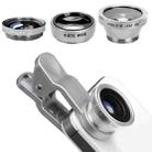 3 in 1 Photo Lens Kits (180 Degree Fisheye Lens + Super Wide Lens + Macro Lens), For iPhone, Galaxy, Sony, Lenovo, HTC, Huawei, Google, LG, Xiaomi, other Smartphones(Silver) - 1