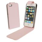 Soft Texture Up and Down Open Leather Case for iPhone 5 & 5s & SE & SE (Pink) - 1