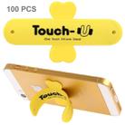 100 PCS Touch-u One Touch Universal Silicone Stand Holder, 100 PCS Touch-u One Touch Universal Silicone Stand Holder(Yellow) - 1