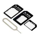 4 in 1 (Nano SIM to Micro SIM Card+ Micro SIM to Standard Card + Nano SIM to Standard Card + Sim Card Tray Holder Eject Pin Key Tool) Kit for iPhone 5 / iPhone 4 & 4S(Black) - 1