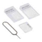 4 in 1 (Nano SIM to Micro SIM Card+ Micro SIM to Standard Card + Nano SIM to Standard Card + Sim Card Tray Holder Eject Pin Key Tool) Kit for iPhone 5 / iPhone 4 & 4S(White) - 1