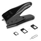 Dual Nano Sim Cutter for iPhone / Samsung / Huawei / Xiaomi  (With Nano SIM to Micro SIM Card Adapter + Nano SIM to Standard SIM Card Adapter + Micro SIM to Standard SIM Card Adapter + Sim Card Tray Holder Eject Pin Key Tool)(Black) - 1