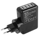 EU Plug 5V / 2.1A Universal USB Charge Adapter with 4 x USB 2.0 Output Port(Black) - 1