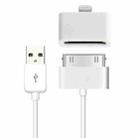 2 in 1 30 Pin Female to 8 Pin Male Sync Data Adapter + 1m 30 Pin USB Sync Cable Set(White) - 1