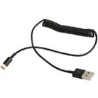 USB Sync Data / Charging Coiled Cable for iPhone, iPad(Black) - 1