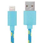 1m Nylon Netting USB Data Transfer Charging Cable For iPhone, iPad, Compatible with up to iOS 15.5(Blue) - 1