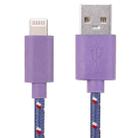 1m Nylon Netting USB Data Transfer Charging Cable For iPhone, iPad, Compatible with up to iOS 15.5(Purple) - 1