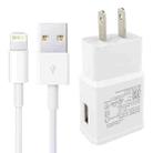 Charger Sync Cable + US Plug Travel Charger for iPad, iPhone, Galaxy, Huawei, Xiaomi, LG, HTC and Other Smart Phones, Rechargeable Devices(White) - 1