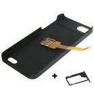 3 in 1 (Kiwibird Q-SIM Dual SIM Card Multi-SIM Card + Plastic Case + Tray Holder) for iPhone 5S(Black) - 1