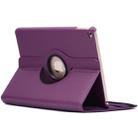 360 Degree Rotation Litchi Texture Flip Leather Case with 2 Gears Holder for iPad Air 2(Purple) - 1