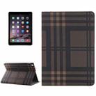 Plaid Texture Leather Case with Holder & Card Slots & Money Pocket for iPad Air 2(Coffee) - 1