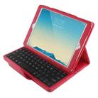 For iPad Air 2 Bluetooth Keyboard Litchi Texture Tablet Case with Holder and Sleep Function(Red) - 1