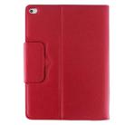 For iPad Air 2 Bluetooth Keyboard Litchi Texture Tablet Case with Holder and Sleep Function(Red) - 3