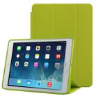 3-fold Naturally Treated Smart Leather Case with Sleep / Wake-up Function & Holder for iPad Air 2 (Fluorescent Green) - 1