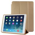 3-fold Naturally Treated Smart Leather Case with Sleep / Wake-up Function & Holder for iPad Air 2(Gold) - 1