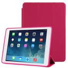3-fold Naturally Treated Smart Leather Case with Sleep / Wake-up Function & Holder for iPad Air 2(Magenta) - 1