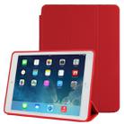 3-fold Naturally Treated Smart Leather Case with Sleep / Wake-up Function & Holder for iPad Air 2(Red) - 1