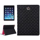 Crown Plaid Texture Horizontal Flip Smart Leather Case with Holder for iPad Air 2 / iPad 6(Black) - 1