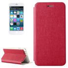 Oracle Texture Horizontal Flip Leather Case with Holder for iPhone 6 & 6S(Red) - 1