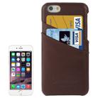 For iPhone 6 Litchi Texture Leather Back Cover Case with Card Slots and Fashion Logo(Coffee) - 1