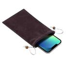 Universal Leisure Cotton Flock Cloth Carry Bag with Lanyard for iPhone 6 / Galaxy S6 / S5 / G900 / S IV / i9500 / SIII / i9300(Coffee) - 4