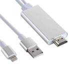 8 Pin to HDMI HDTV Adapter Cable with USB Charger Cable(Silver) - 1