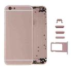 6 in 1 for iPhone 6 (Back Cover + Card Tray + Volume Control Key + Power Button + Mute Switch Vibrator Key + Sign) Full Assembly Housing Cover(Rose Gold) - 1