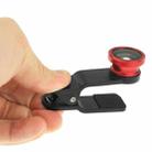 F-018 5 in 1 Universal 180 Degree Fisheye Lens + Macro Lens + 0.65X Wide Lens + CPL Lens + 2X Telephoto Lens with Clip, For iPhone, Galaxy, Sony, Lenovo, HTC, Huawei, Google, LG, Xiaomi, other Smartphones(Red) - 7