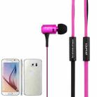 Awei-TS130Vi 3.5mm Plug Noodle Wire Style In-ear Stereo Earphone, For iPhone, Galaxy, Huawei, Xiaomi, LG, HTC and Other Smart Phones(Magenta) - 3