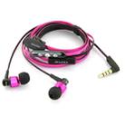 awei TE55VI 3.5mm Plug Noodle Wire Style In-ear Stereo Earphone with Mic, For iPhone, Galaxy, Huawei, Xiaomi, LG, HTC and Other Smart Phones(Magenta) - 4